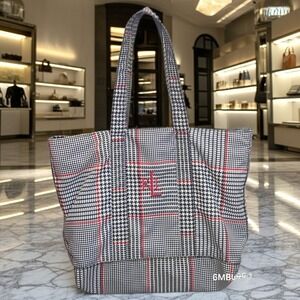 Ralph Lauren Plaid Houndstooth Tote Bag Y2K Luxury Preppy Workwear Designer Chic